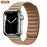 Khaki Leather Link Magnetic Loop Apple Watch Band On Sale