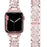 Rose Pink Stainless Steel Rhinestone Watch Band Adjustable Folding Clasp For Apple Watch Series On Sale