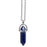Natural Lapis Lazuli Quartz Crystal Hexagonal Pillar Bullet Pendant Necklaces On Sale