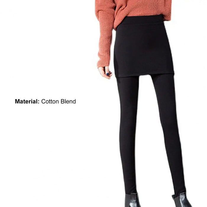 Black Comfortable Warm One Piece Mini Leggings On Sale - Plus Size Available  