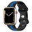 Black Blue Two Color Stripe Designs Silicone Apple Watch Band 38mm, 40mm, 41mm, 42mm, 44mm, 45mm, 46mm, 49mm On Sale