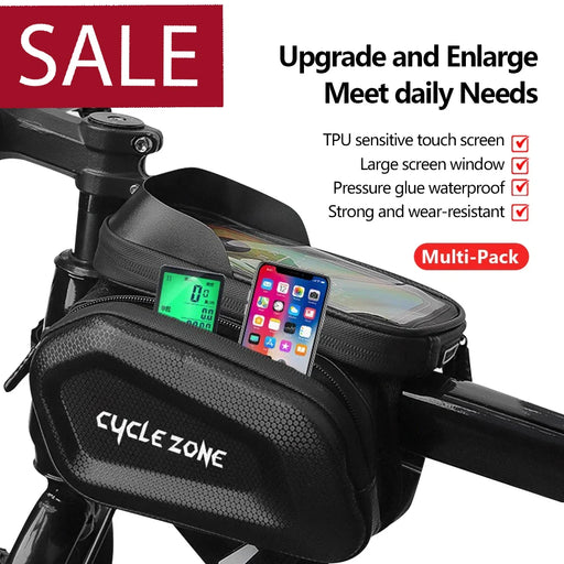 Bicycle Frame Touchscreen Phone Holder Front Saddle Storage Bag On Sale
