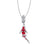 925 Sterling Silver Plated White Gold Lucky Red Koi Fish Charm Necklace On Sale