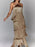 Metallic Color Halter Neckline Sequin Tassel Fringe Layered Long Dresses On Sale