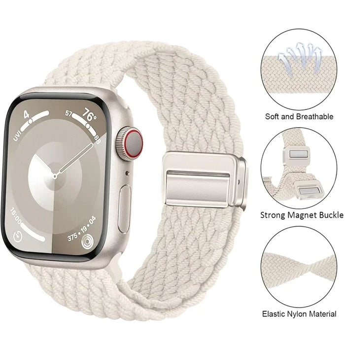 Braided Solo Loop Apple Watch Bracelet With Double-sided Magnetic Clasp For iWatch Series On Sale