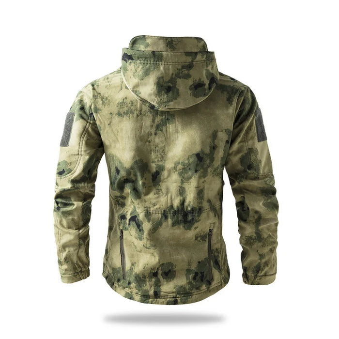 Men’s Waterproof Softshell Jacket with Fleece Lining – Hooded Outdoor Camouflage Coat On Sale