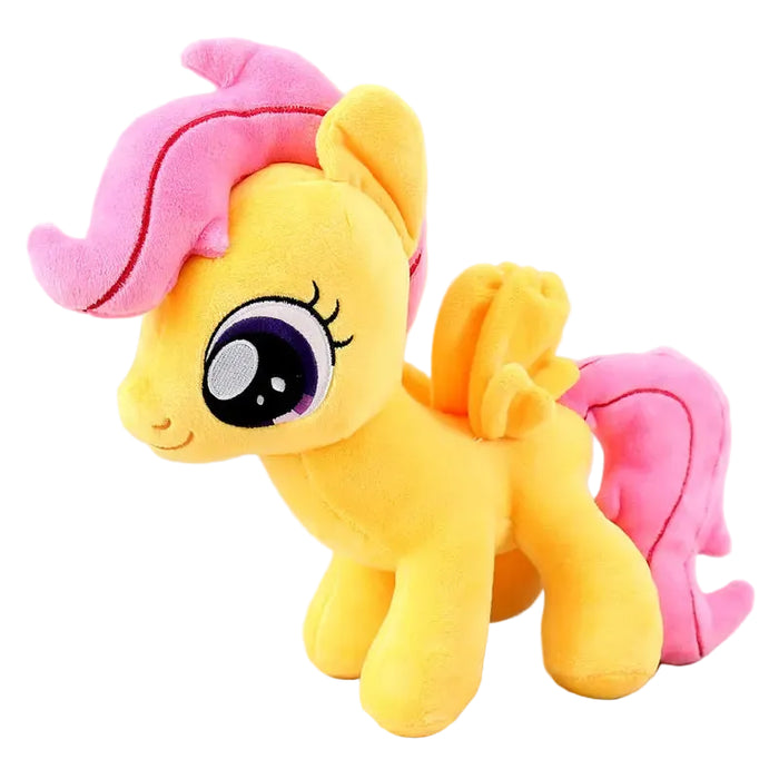 Adorable Pink Hair Yellow Little Pony Plush Doll Anime Style Fantasy Character Plush Toy 28-33cm On Sale