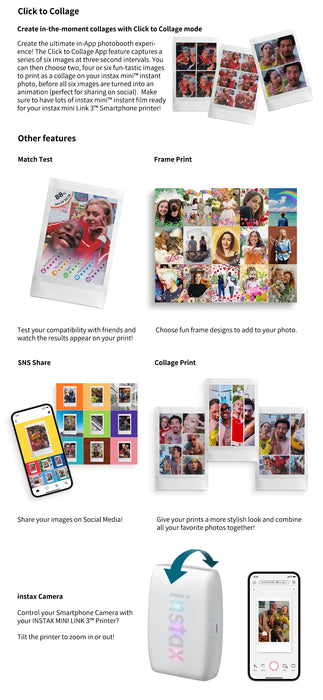 Fujifilm Instax Mini Link 3 Bluetooth Instant Photo Printer For Instax Mini Film – Portable Smartphone Printer (Multiple Colors) On Sale