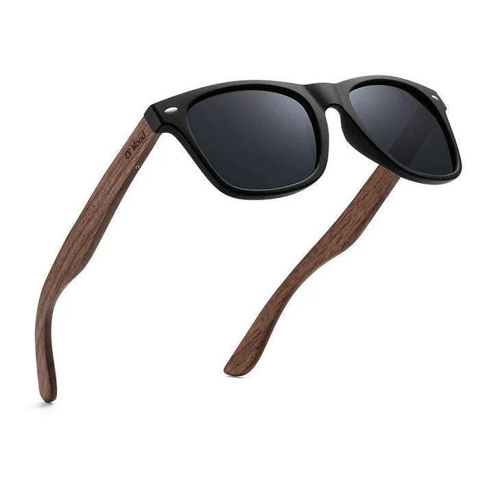 Natural Wooden TR90 Black Frames Polarized Sunglasses On Sale