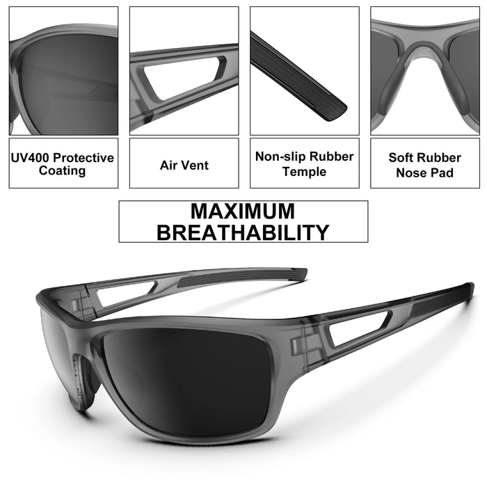 Ultra Lightweight Frame Polarized Sports UV400 Sunglasses On Sale