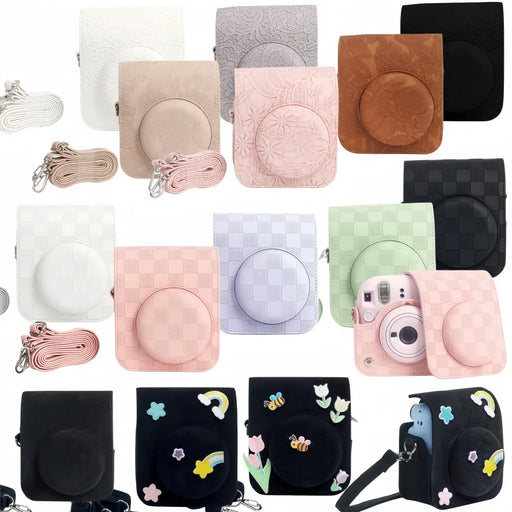 Fujifilm Instax Mini 12 3D Texture Camera Case with Shoulder Strap On Sale