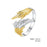925 Sterling Silver 14K Gold Plated Two-tone Angel Wings Ring On Sale