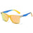 Classic Oval Vintage Style Sports UV400 Blue Yellow Frame Orange Lenses Sunglasses On Sale