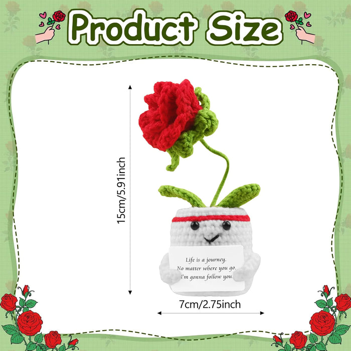 Handmade Positive Message Cute Upbeat Crochet Plush Dolls For Desktop And Home Decor On Sale