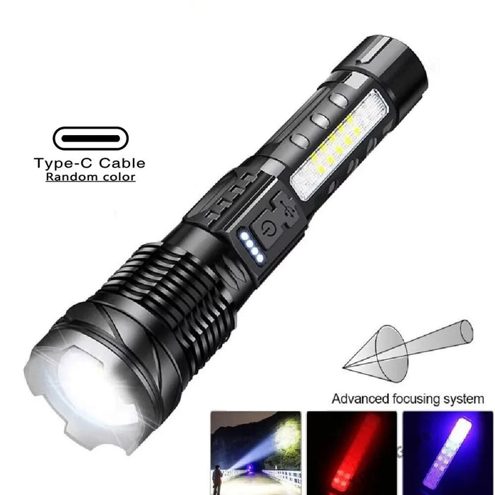 LED Zoomable Handheld Flashlight For Outdoors On Sale