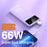 30000 mAh Purple Mini Power Bank Fast Charging 66W Dual USB Ports On Sale
