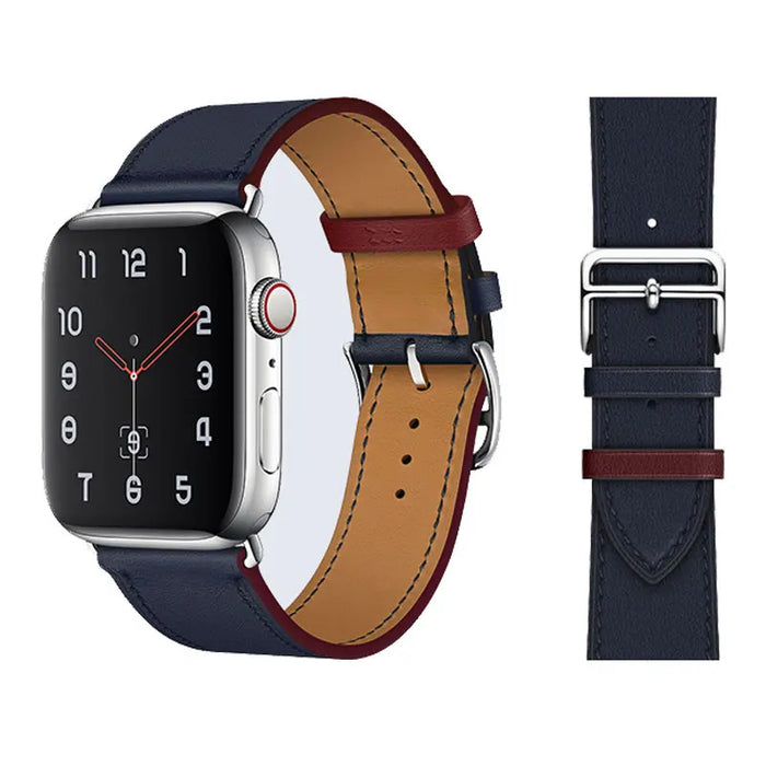 Indigo Genuine Leather Loop Apple Watch Band For iWatch Series On Sale