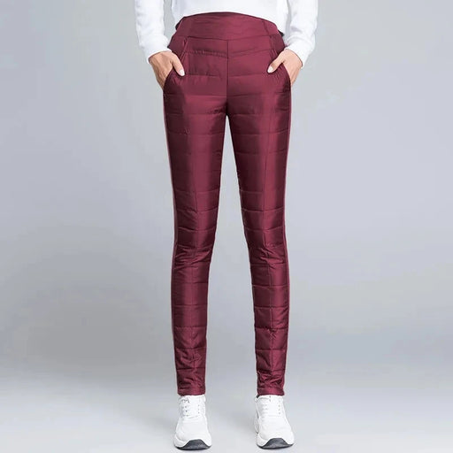 Windproof High-Waisted Classic Duck Down Skinny Snow Pants On Sale