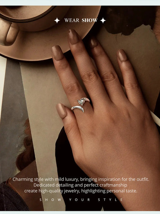 925 Sterling Silver Fox Open Rings On Sale