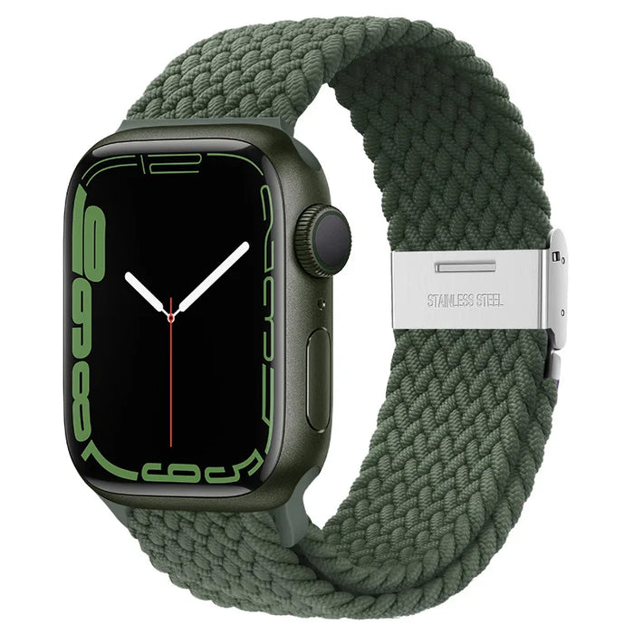 Inverness Green Stretchable Braided Loop Apple Watch Bracelet For iWatch Series On Sale