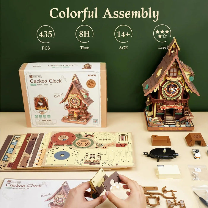 Cuckoo Clock DIY Mechanical 3D Wooden Puzzle Kit On Sale