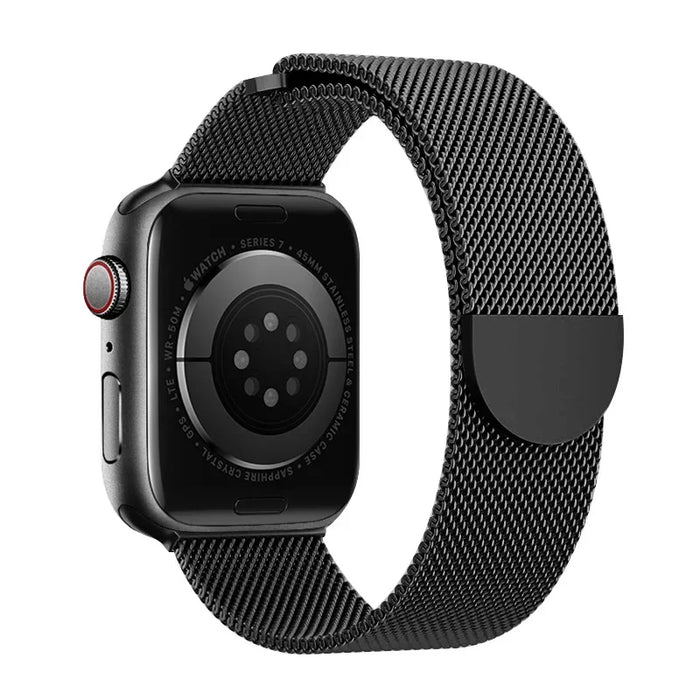 Black Milanese Mesh Loop With Magnetic Clasp For Apple Watch Band 44mm 40mm 38mm 42mm On Sale