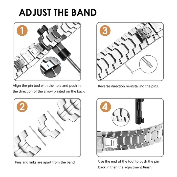 How to Adjust The Stainless Steel Luxury Iron Man Style Watch Band For Apple iWatch