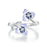 925 Sterling Silver Purple Pansy Flowers Open Rings On Sale