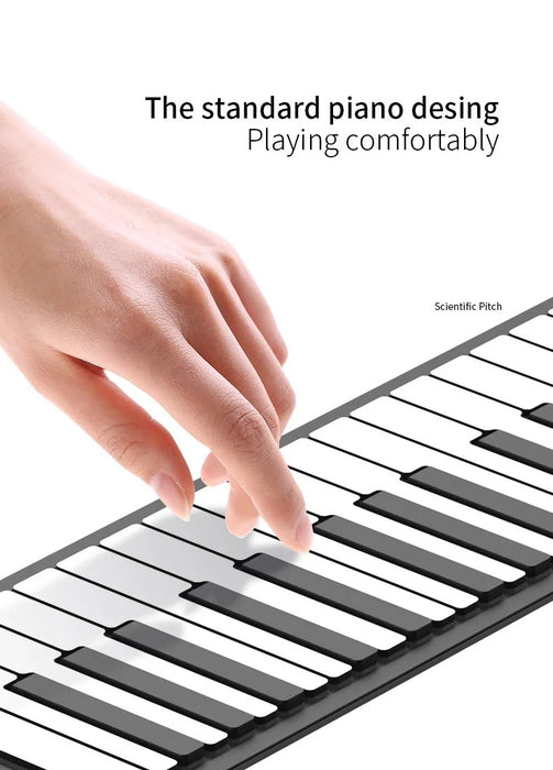 88-Key Foldable Roll-Up Digital Piano Keyboard with Rechargeable Battery, Bluetooth MIDI, 128 Tones & Rhythms On Sale