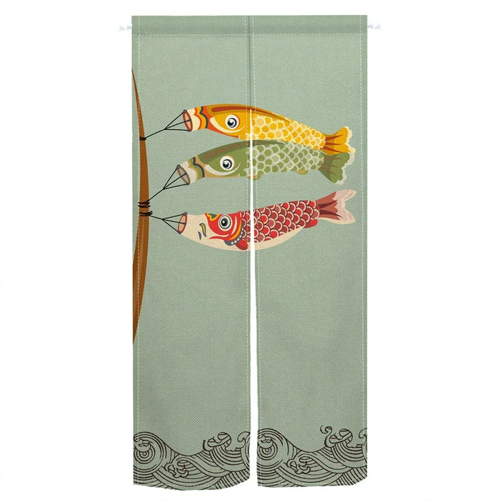 Japanese Linen Patterned Hanging Half-Curtain Doorway Tapestry Noren On Sale