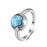 925 Silver Natural Larimar Stone Vintage Style Rings On Sale