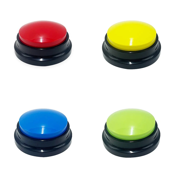 House Pet Training Communication Buzzer 4 Multicolour Buttons With Playback And 30 Second Voice Recordings On Sale