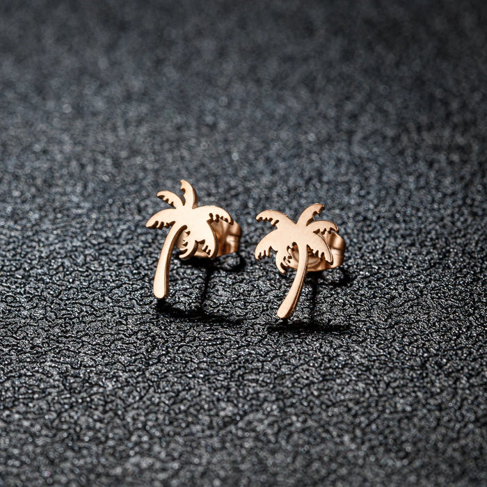 Rose Gold Palm Tree Earring On Sale