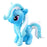 Adorable Rainbow Hair Blue Unicorn Pony Plush Doll Anime Style Fantasy Character Plush Toy 28-33cm On Sale