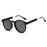 Black Retro Round UV400 Oculus Sunglasses