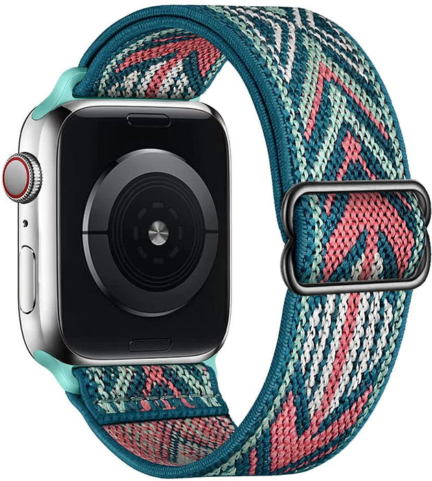 Bohemia Pin Green Scrunchie Watch Strap For Apple Watch Band Series 49mm, 45mm, 44mm, 42mm, 41mm, 40mm, 38mm On Sale