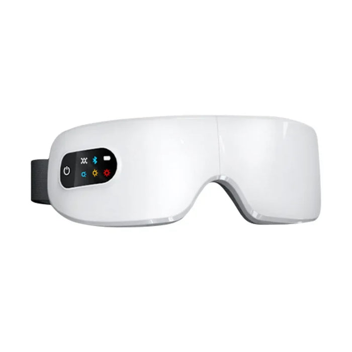 White 4D Smart Eye Massager with Heat Compression Bluetooth Music On Sale