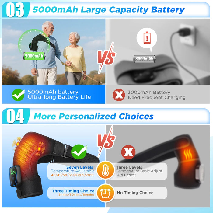 Shoulder Heating Pad Massager With Wireless Mobile Phone Control On Sale