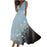 Sky Blue Butterfly Printed Dress On Sale