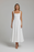 Elegant High-Waisted Squared Neckline Sleeveless A-line Sling Maxi White Dress On Sale