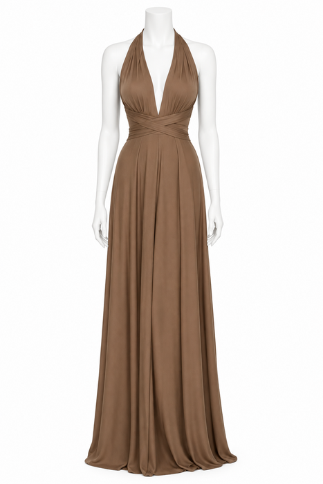 Brown Maxi Convertible Long Dress On Sale