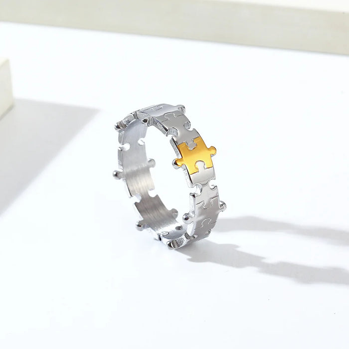 Puzzle Stainless Steel Stackable Couples Rings On Sale