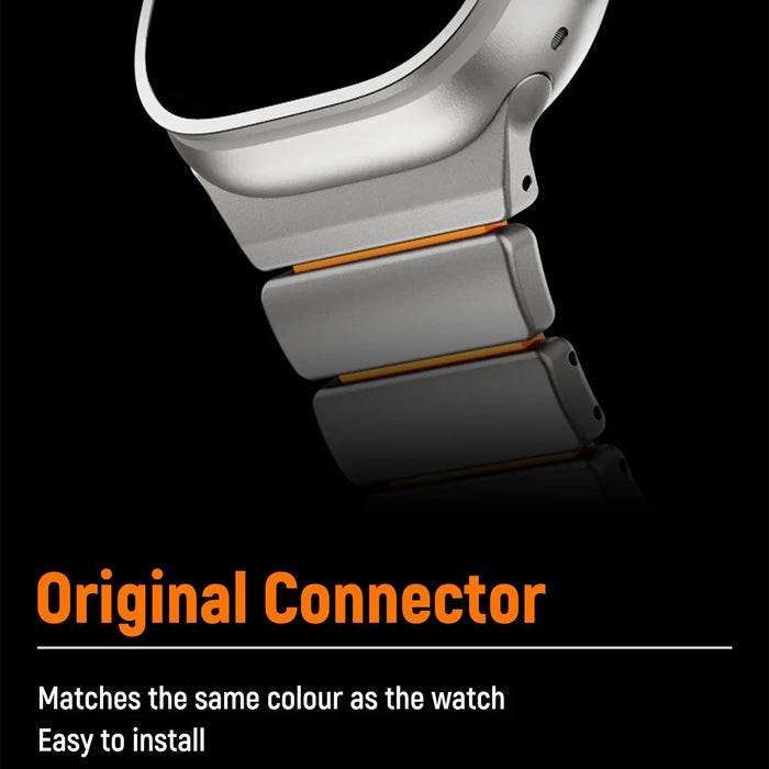 Luminous Magnetic Titanium-style Watch Band Compatible With Apple Watch Series On Sale