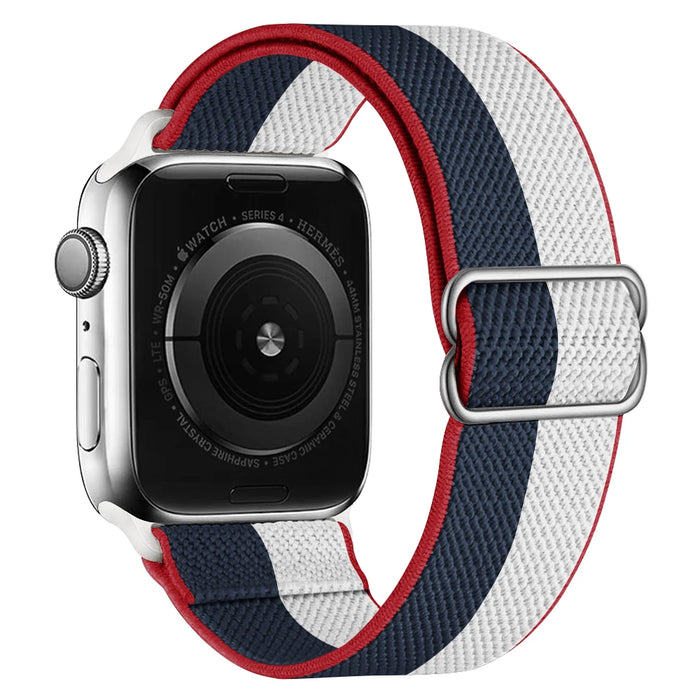 USA Flag Style Scrunchie Watch Strap For Apple Watch Band Series 49mm, 45mm, 44mm, 42mm, 41mm, 40mm, 38mm On Sale