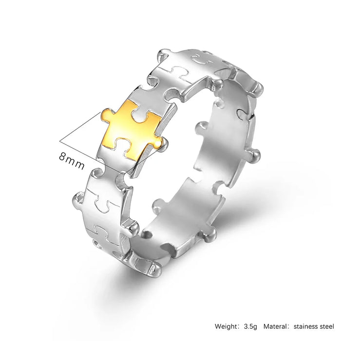Puzzle Stainless Steel Stackable Couples Rings On Sale