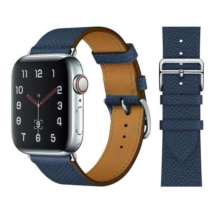 Lichee Navy Genuine Leather Loop Apple Watch Band For iWatch Series On Sale