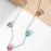 Genuine Platinum Plated S925 Multicolored CZ Gemstone Hearts Pendant Necklace