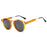 Orange Grey Retro Round UV400 Oculus Sunglasses