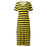 Black and Yellow Stripes Casual Loose Fitted Long Split Maxi Beach Lounge Dress On Sale