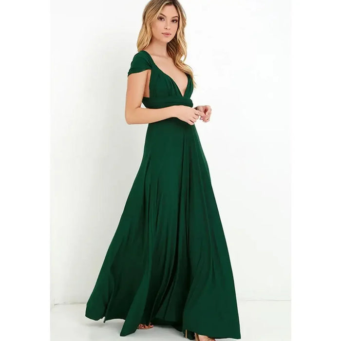 Green Maxi Convertible Long Dress On Sale